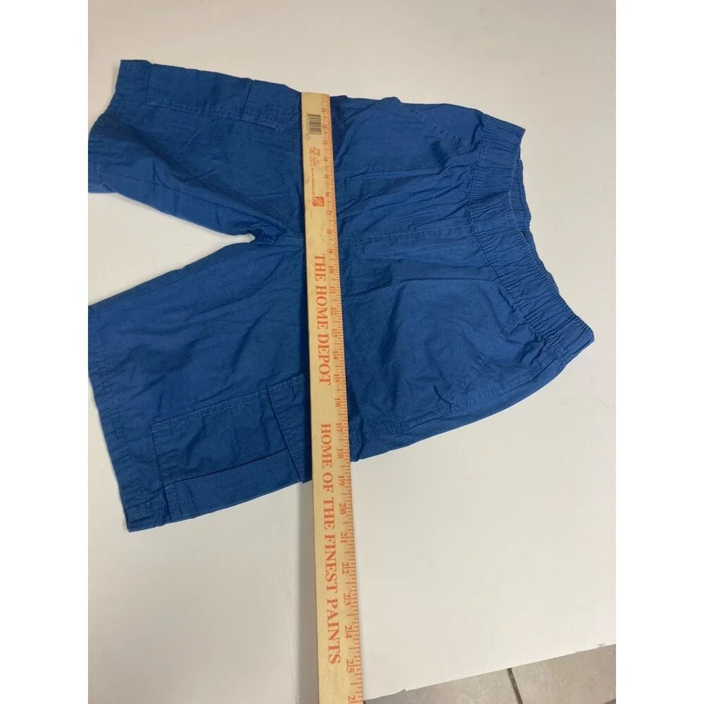 Place Boys Cargo Shorts Size 14 Blue Solid Elastic Waist Pockets